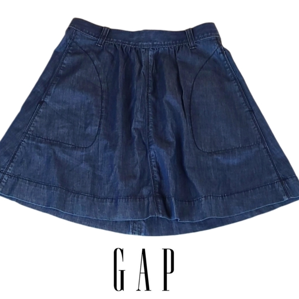 GAP Denim Soft Jean Skirt with Pockets in Blue, Size 25/0
